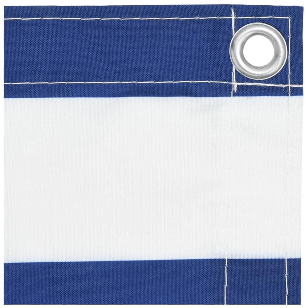 Paravento Balcone Bianco e Blu 120x400 cm Tessuto Oxford - Foto 3