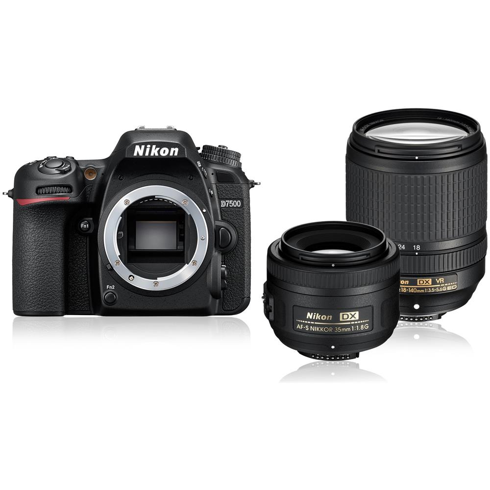 D7500 + AF-S 18-140 VR + 35mm DX Kit fotocamere SLR 20.9MP CMOS 5568 x 3712Pixel Nero - Foto 2
