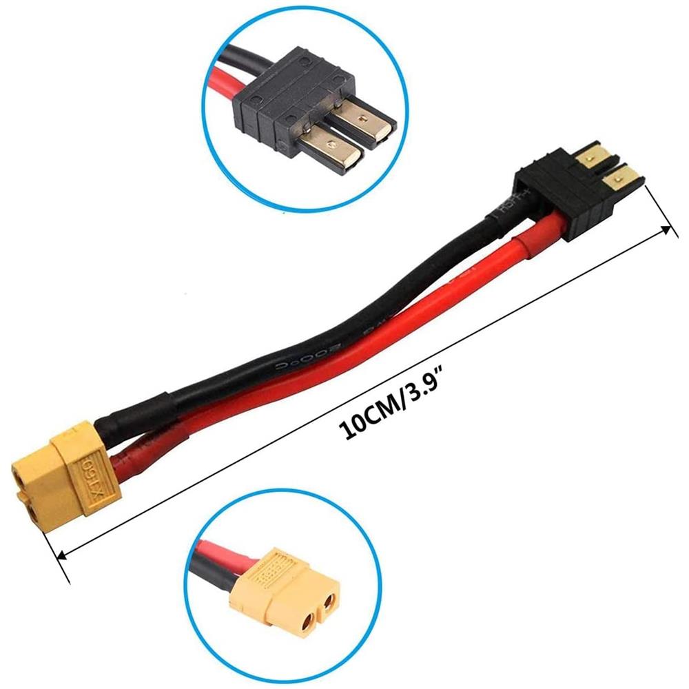 2 Pezzi 12awg Con Connettore Femmina Xt60 Adattatore Cavo In Silicone Compatibile Con Traxxas Rc Lipo Nimh Caricabatterie Esc, 10cm - Foto 2