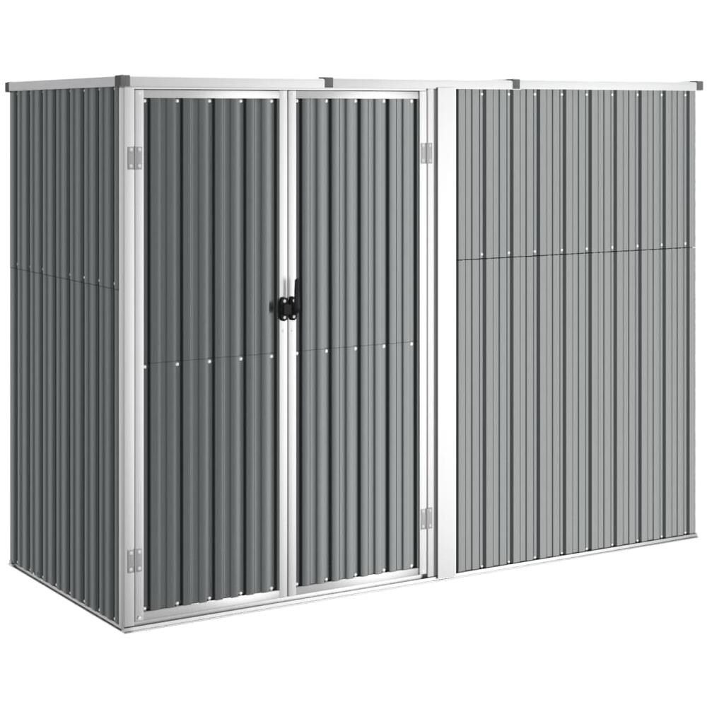 Capanno Per Attrezzi Grigio 225x89x161 Cm Acciaio Zincato - Foto 2