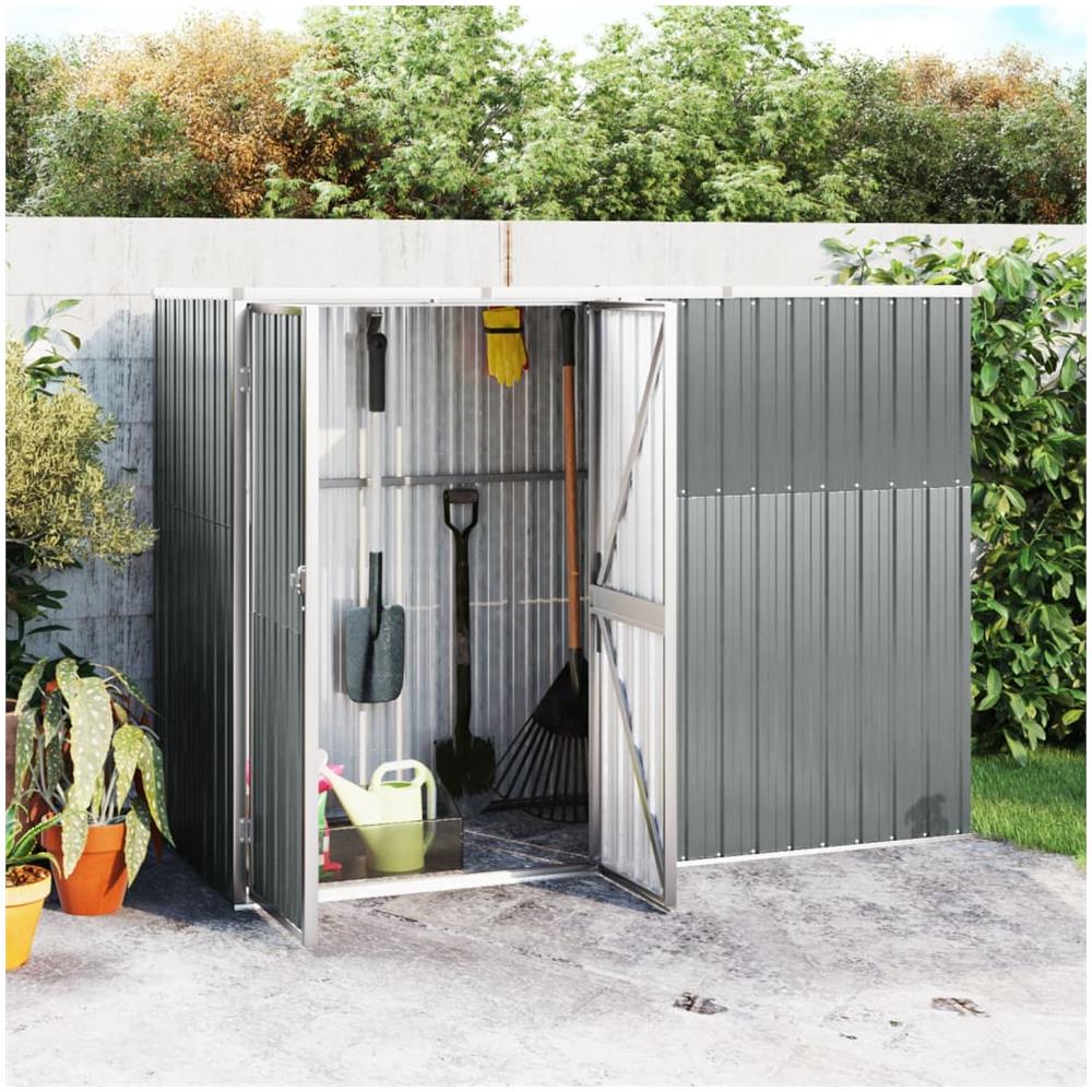 Capanno Per Attrezzi Grigio 225x89x161 Cm Acciaio Zincato - Foto 1