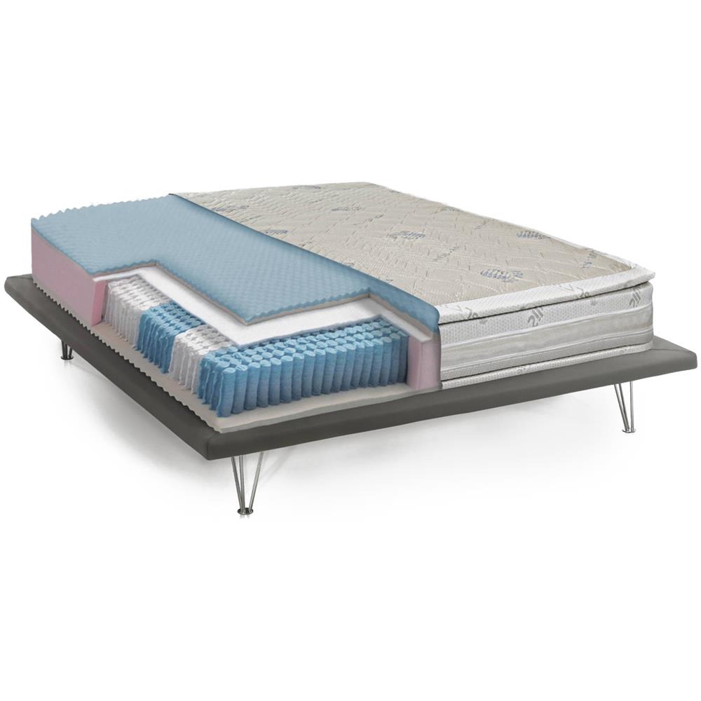 Materasso Matrimoniale Larissa, Materasso In Memory E Molle Insacchettate E Ioni D'argento, 100% Made In Italy, Anti Acaro E Anallergico, Cm 160x190h37 - Foto 2