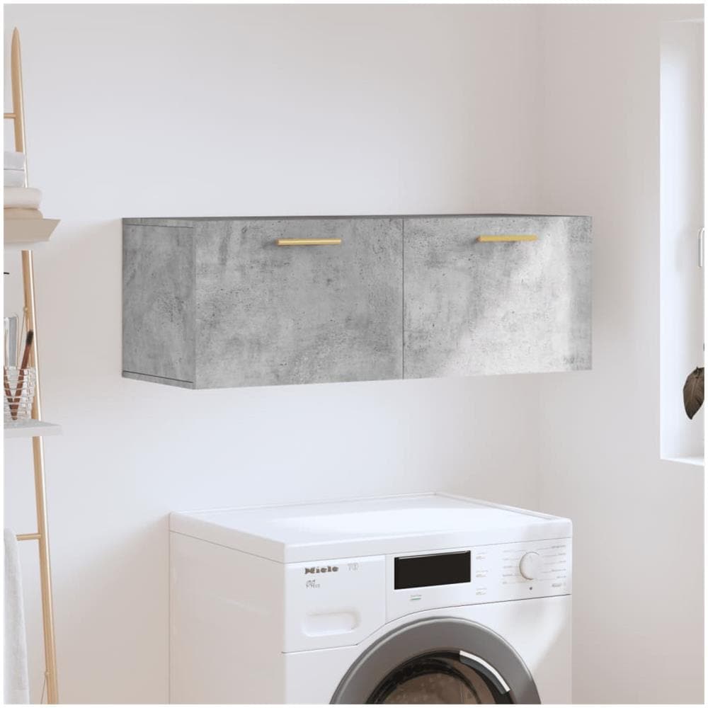 Mobile A Parete Grigio Cemento 100x36,5x35 Cm Legno Multistrato - Foto 1