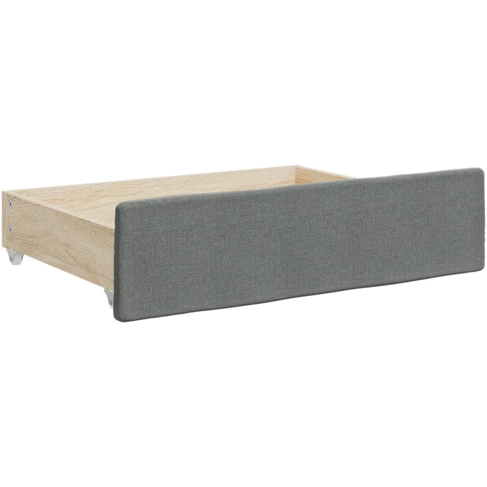 Cassetti Da Letto 2pz Grigio Scuro Legno Multistrato E Tessuto - Foto 3