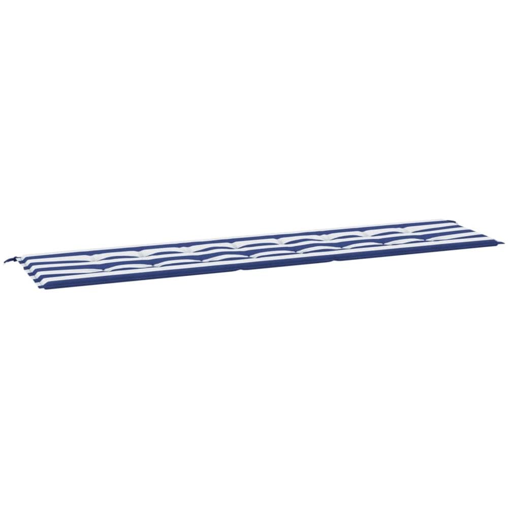 Cuscino Panca Giardino Righe Bianche E Blu 200x50x3 Cm Tessuto - Foto 2