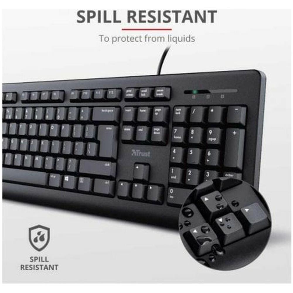 Trust Tkm-250 Tastiera Mouse Incluso Usb Spagnolo Nero - Foto 3