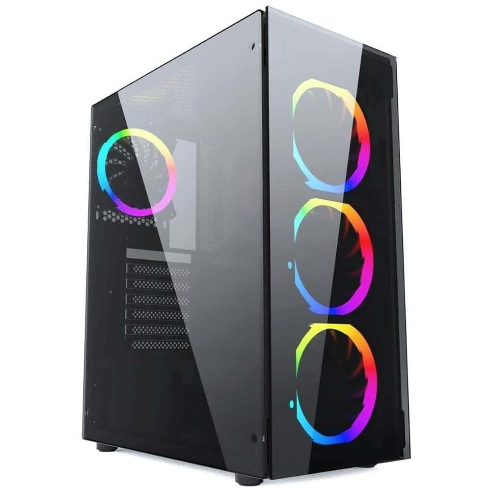 CCC-FC-1500RGB computer case Midi Tower Nero, Trasparente - Foto 1