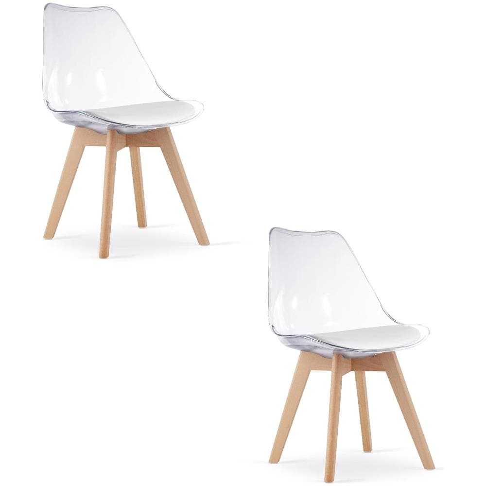 Sedia VALORA RIXK - Trasparente con gambe naturali x 2 - Foto 1
