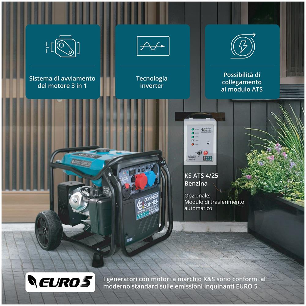 Generatore Inverter Ks 8100ie 1/3 Atsr Tensione, V 230/400 Potenza Massima, Kw 8,5kw (230v) / 8,5kw (400v) - Foto 2