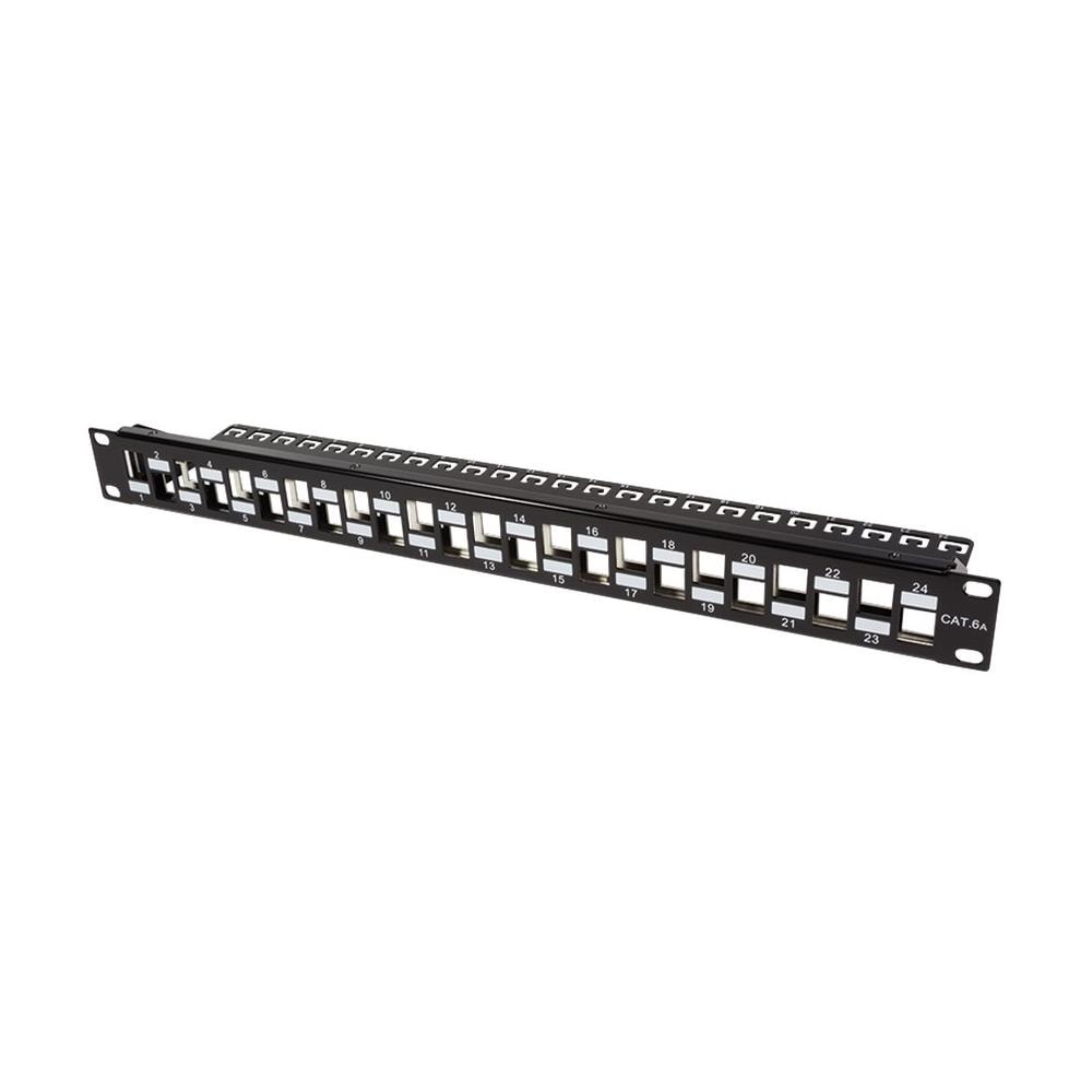 I-KS PP-24-BKS - Pannello Patch 24 Posti 1HE Keystone Slim Senza Frutti Nero - Foto 1