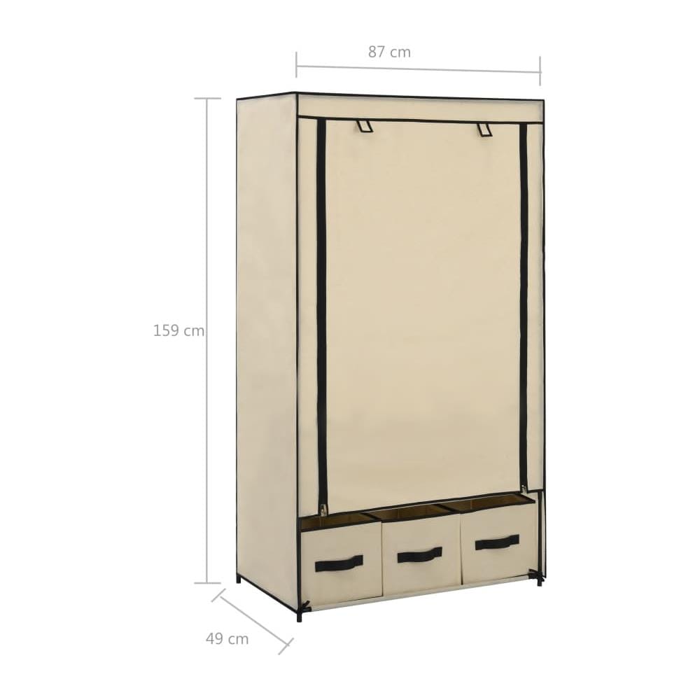 Armadio Crema 87x49x159 Cm In Tessuto - Foto 14