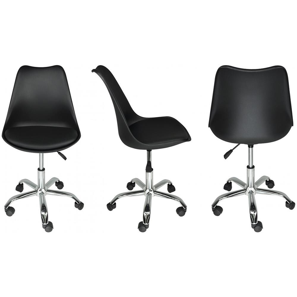 Sedia Da Ufficio Girevole, Sedia Da Scrivania Nera Con Rotelle Mod. Sally - Foto 2