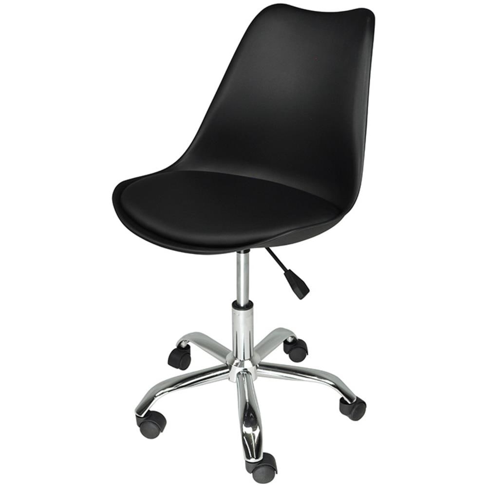 Sedia Da Ufficio Girevole, Sedia Da Scrivania Nera Con Rotelle Mod. Sally - Foto 1