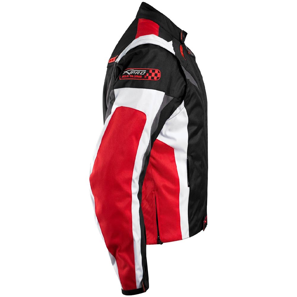 Giacca Lady Donna Tessuto Cordura Moto Protezione Manica Staccabile Rosso Xs - Foto 5