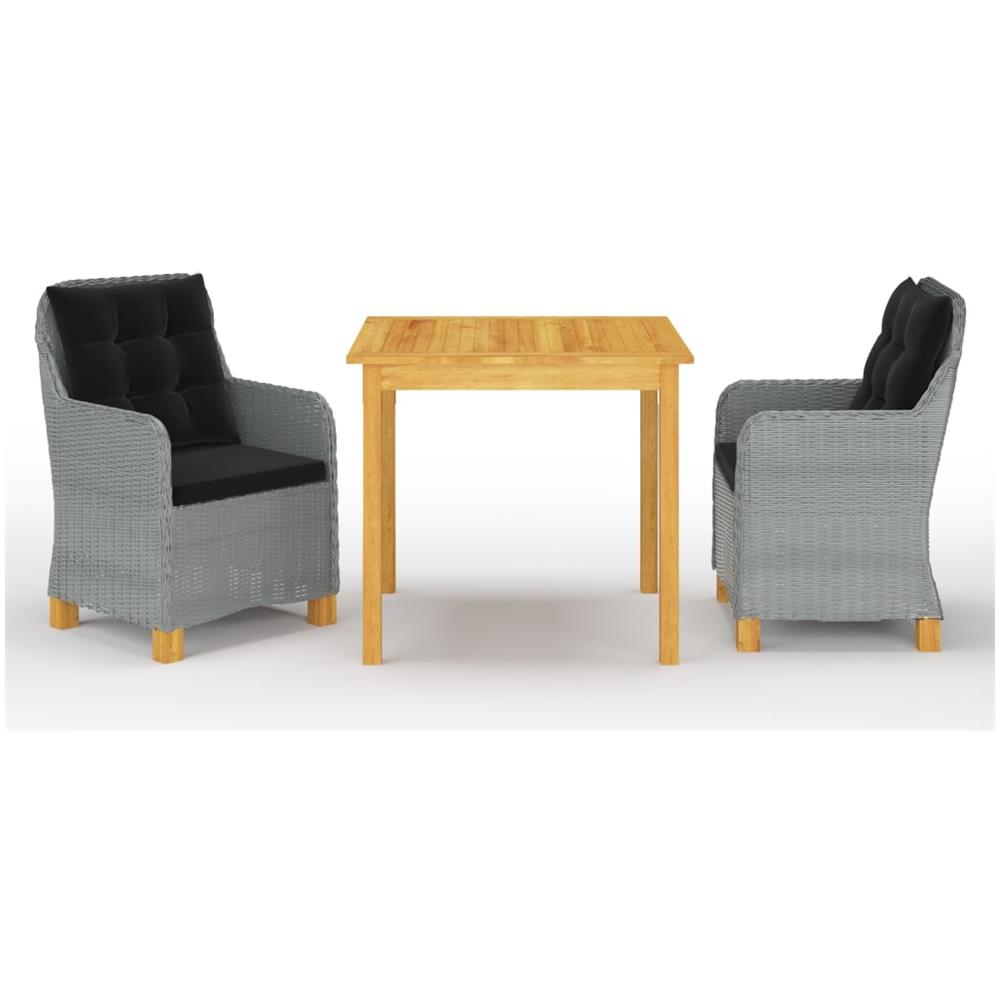 Set Mobili da Pranzo per Giardino 3 pz Grigio Chiaro - Foto 1