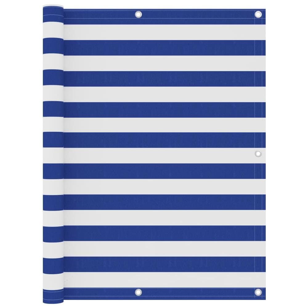 Paravento Balcone Bianco e Blu 120x500 cm in Tessuto Oxford - Foto 1