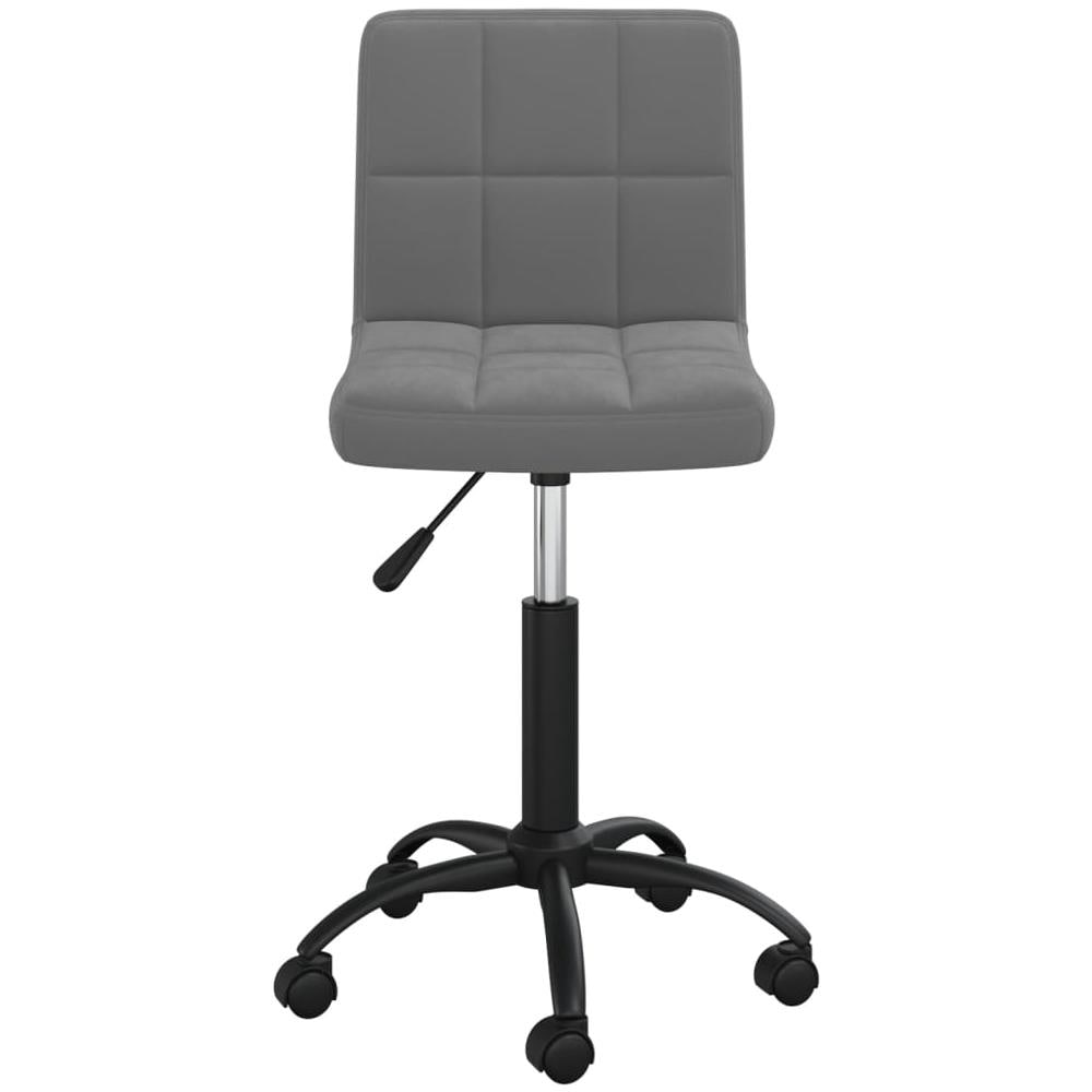 Sedia Da Ufficio Girevole Grigio Scuro In Velluto - Foto 2