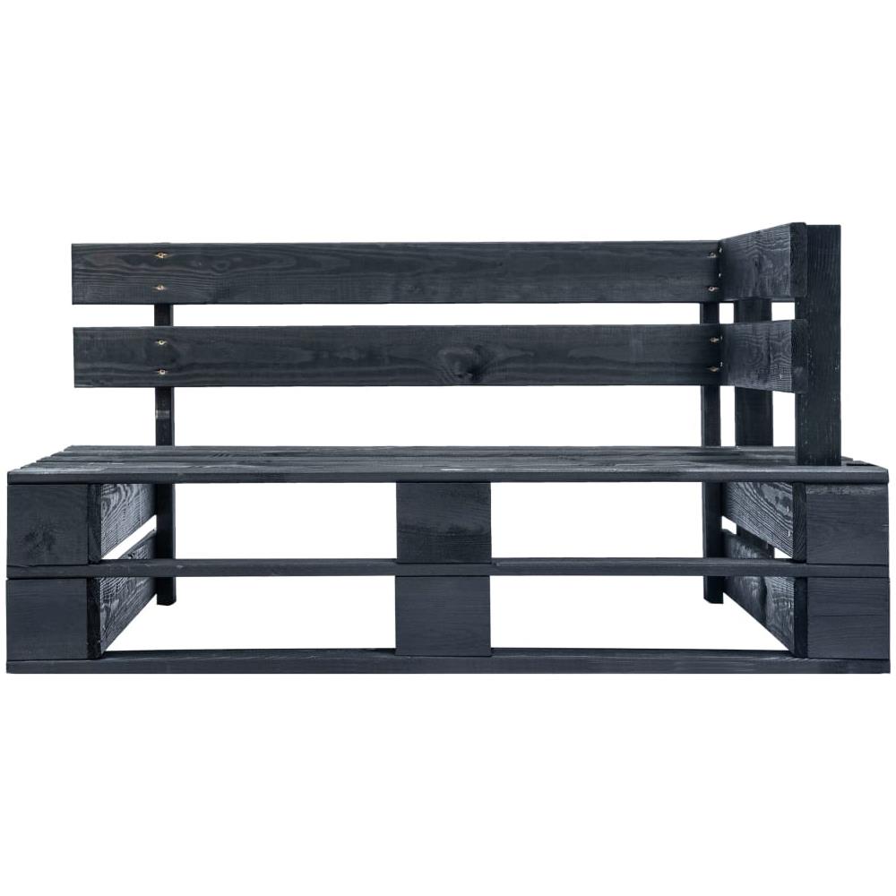 Divano Angolare da Giardino su Pallet Pino Impregnato Nero - Foto 2