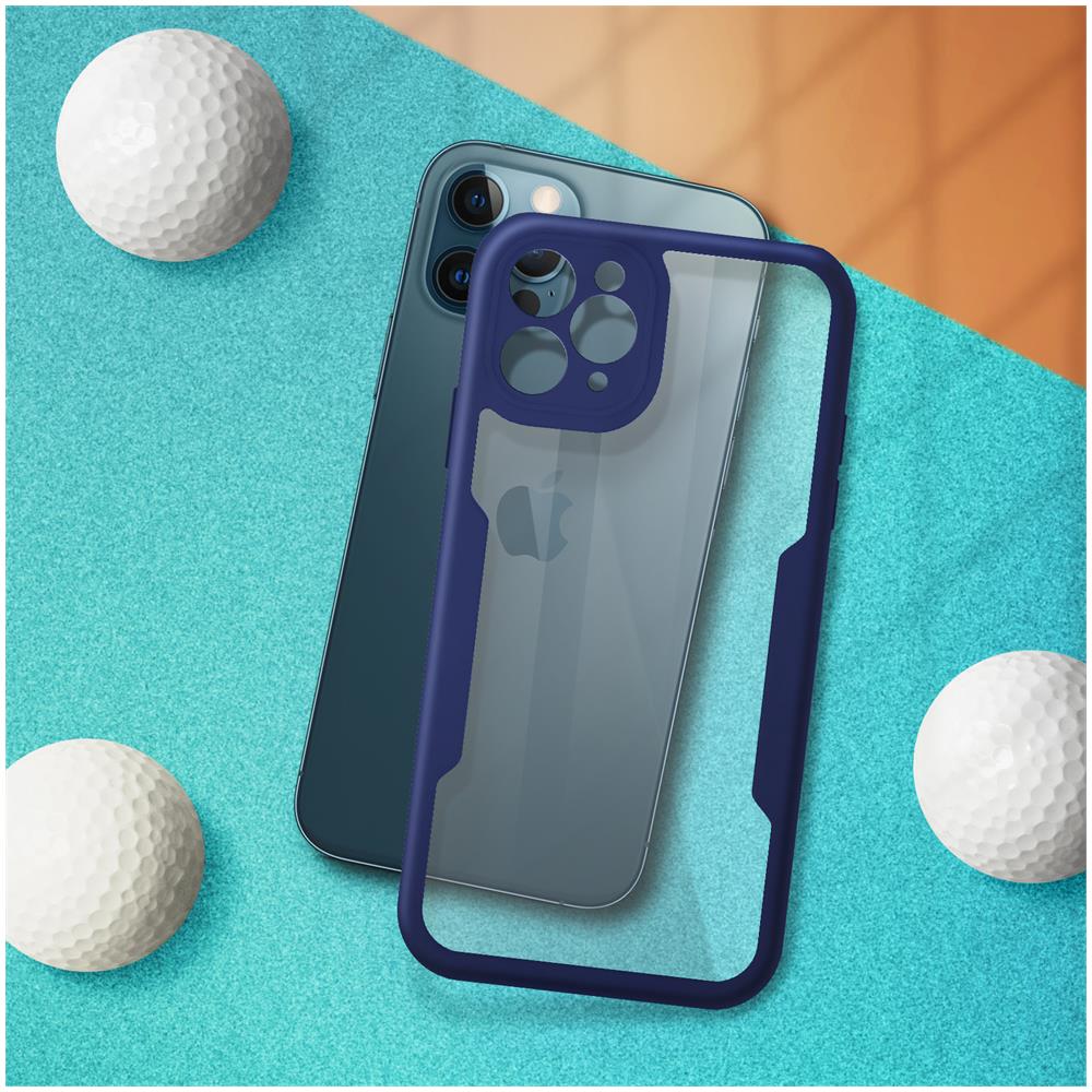 Cover Iphone 12 Pro Retro Plexiglass Fronte Polimero Rinforzata Bordo Blu - Foto 2