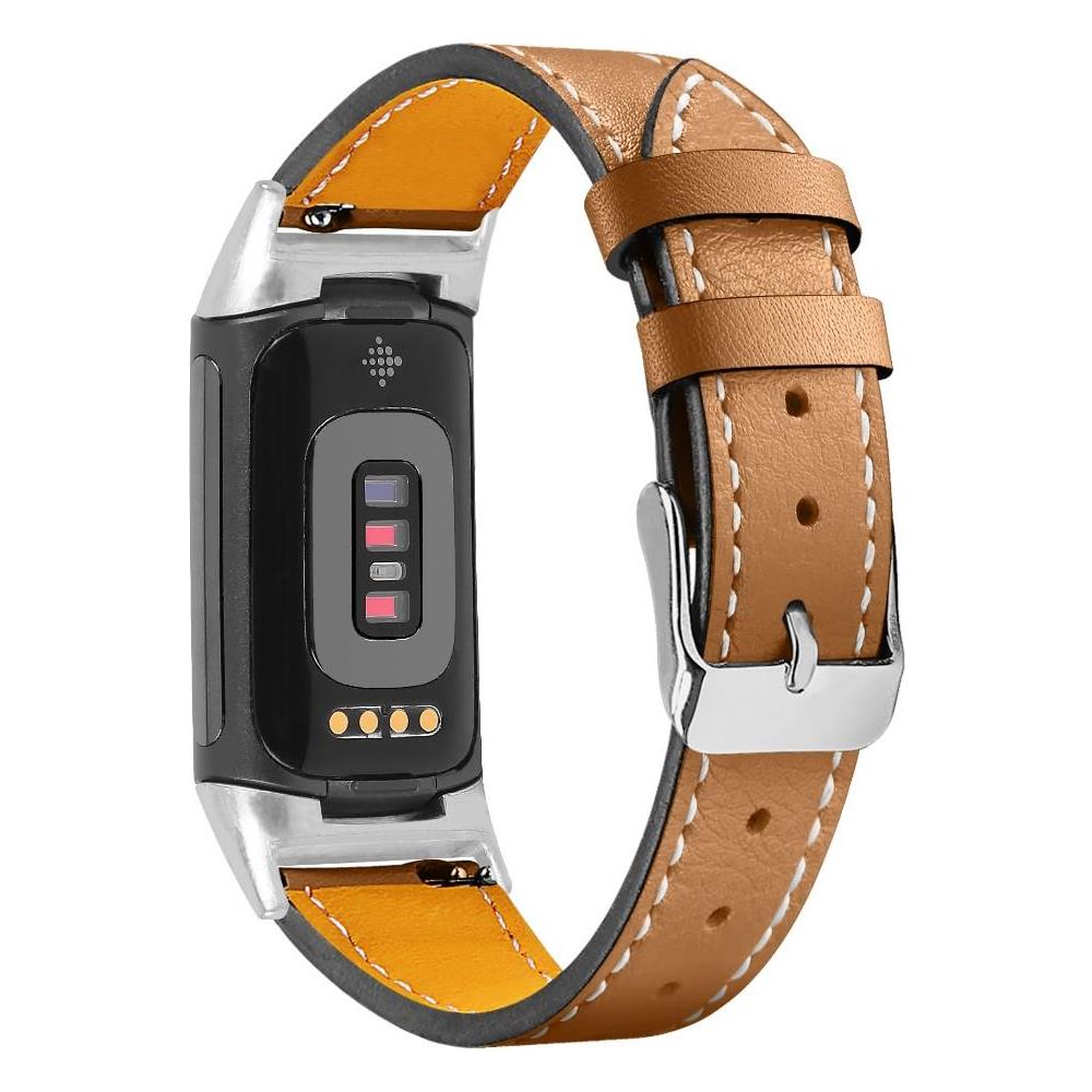 Bracciale Fitbit Charge 5 In Vera Pelle Marrone - Foto 1
