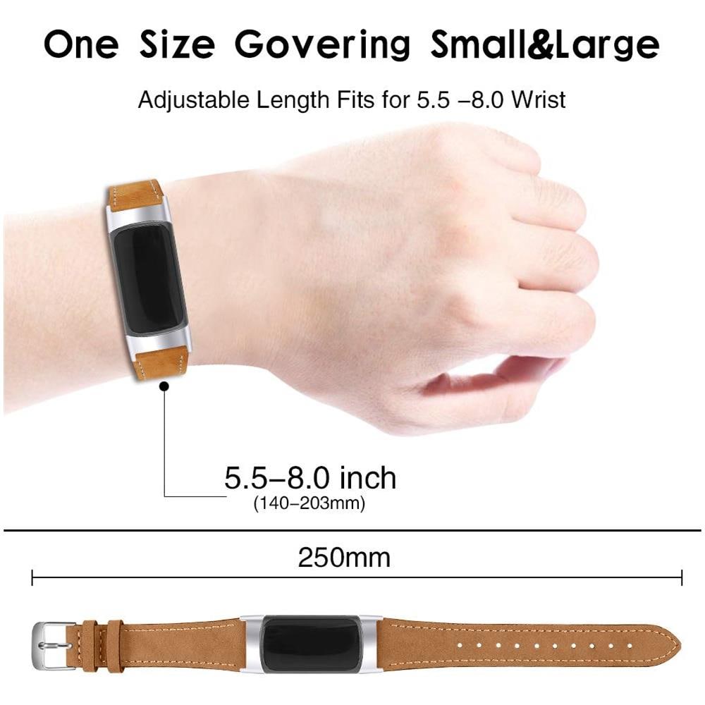 Bracciale Fitbit Charge 5 In Vera Pelle Marrone - Foto 2