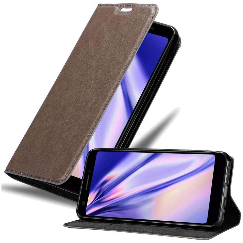 Custodia Compatibile Con Google Pixel 3a In Bruno Caffè - Coperchio Protettiva Con Chiusura Magnetica, Funzione Stand E Tasca Per Le Carte - Foto 1