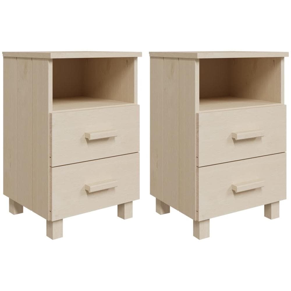 Comodini 2 Pz Miele 40x35x62 Cm In Legno Massello Di Pino - Foto 2