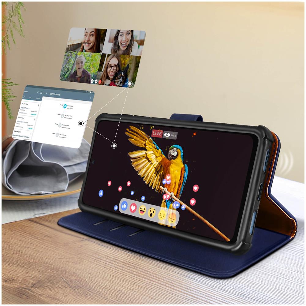 Custodia Universale Per Smartphone Da 5,5 A 6 Pollici Con Scomparti Blu Scuro - Foto 5