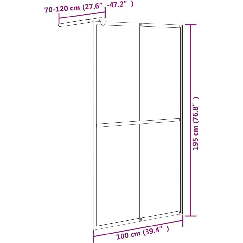 Cabina Doccia 100x195 Cm Vetro Temperato Scuro - Foto 2