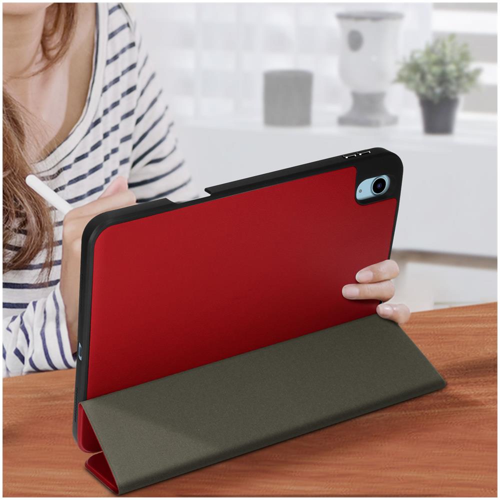 Custodia Ipad 10.9 2022 / 11 2025 Copertina Funzione Supporto E Tastiera Rossa - Foto 6