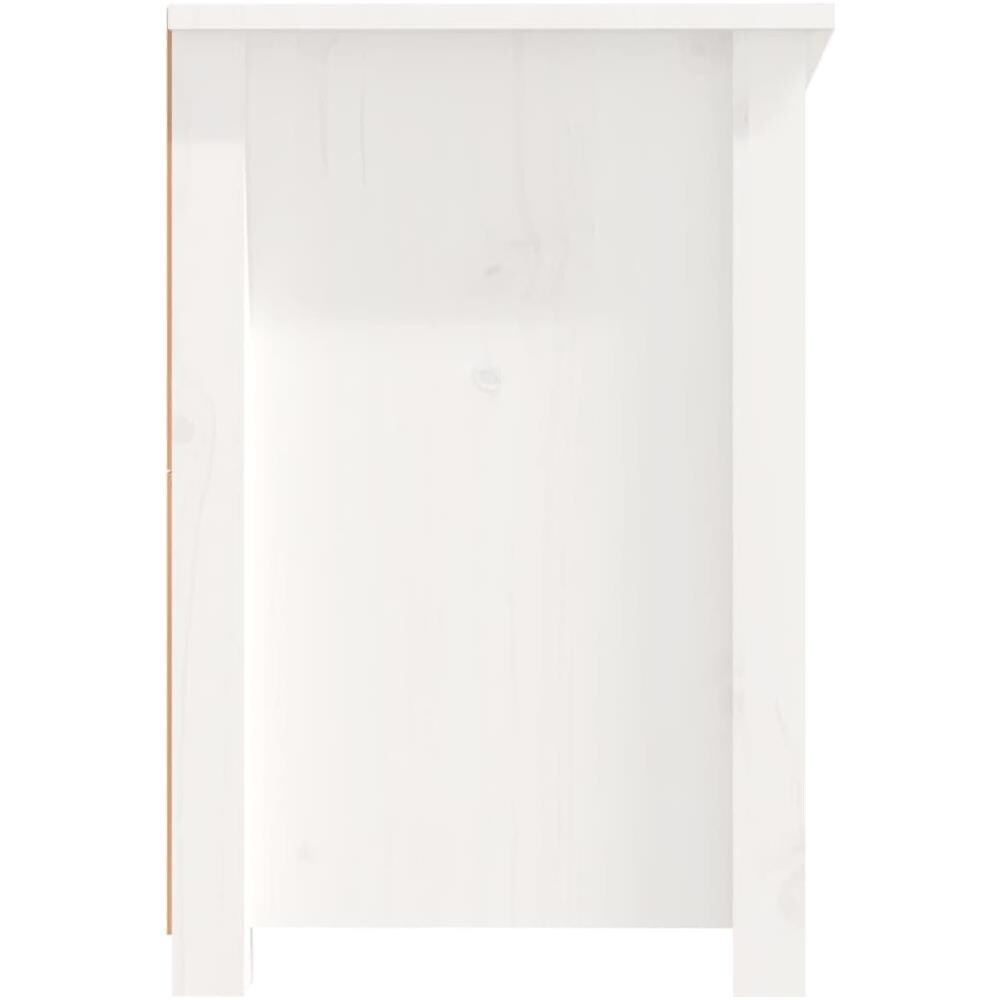 Mobile Porta Tv Bianco 114x35x52 Cm In Legno Massello Di Pino - Foto 11