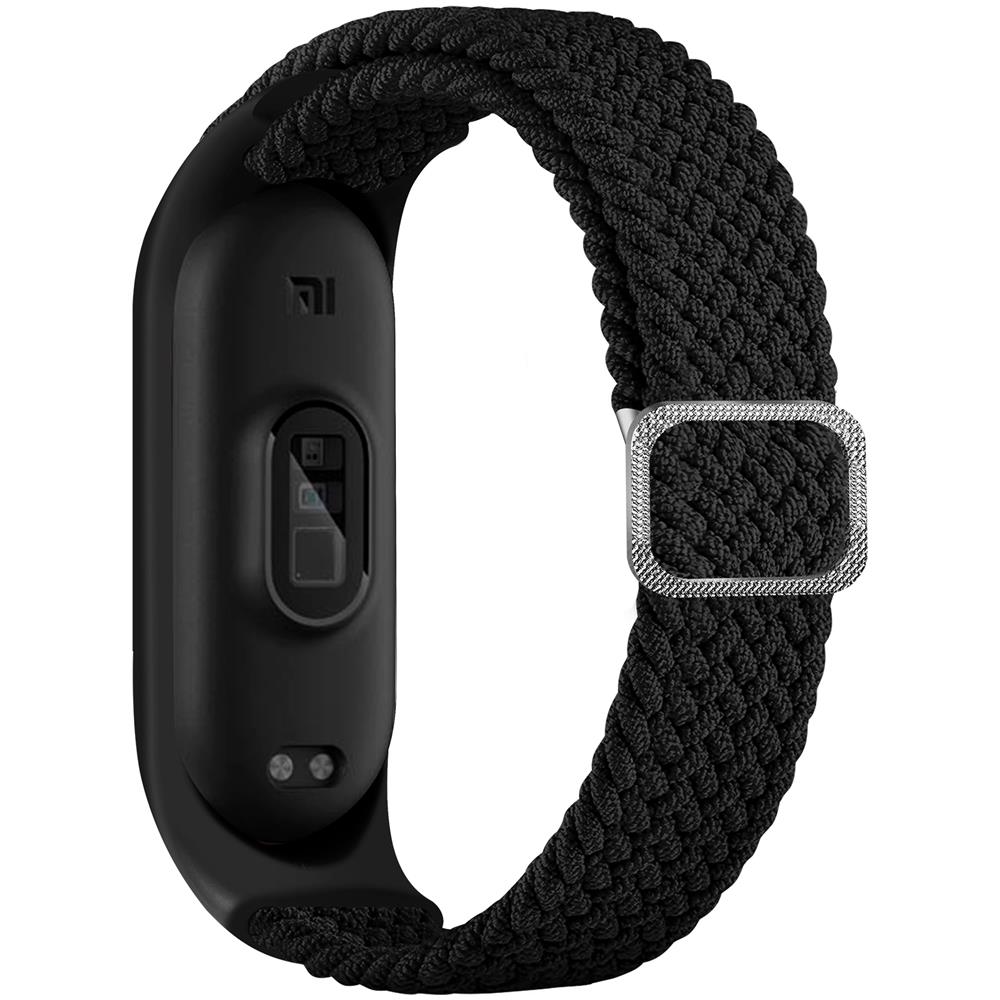 Cinturino Per Orologio In Nylon Per Xiaomi Mi Band 3/4/5/6/7/nfc Black - Foto 1