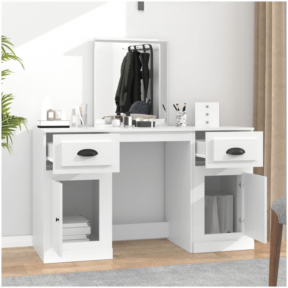 Toeletta Con Specchio Bianco 130x50x132,5 Cm - Foto 3