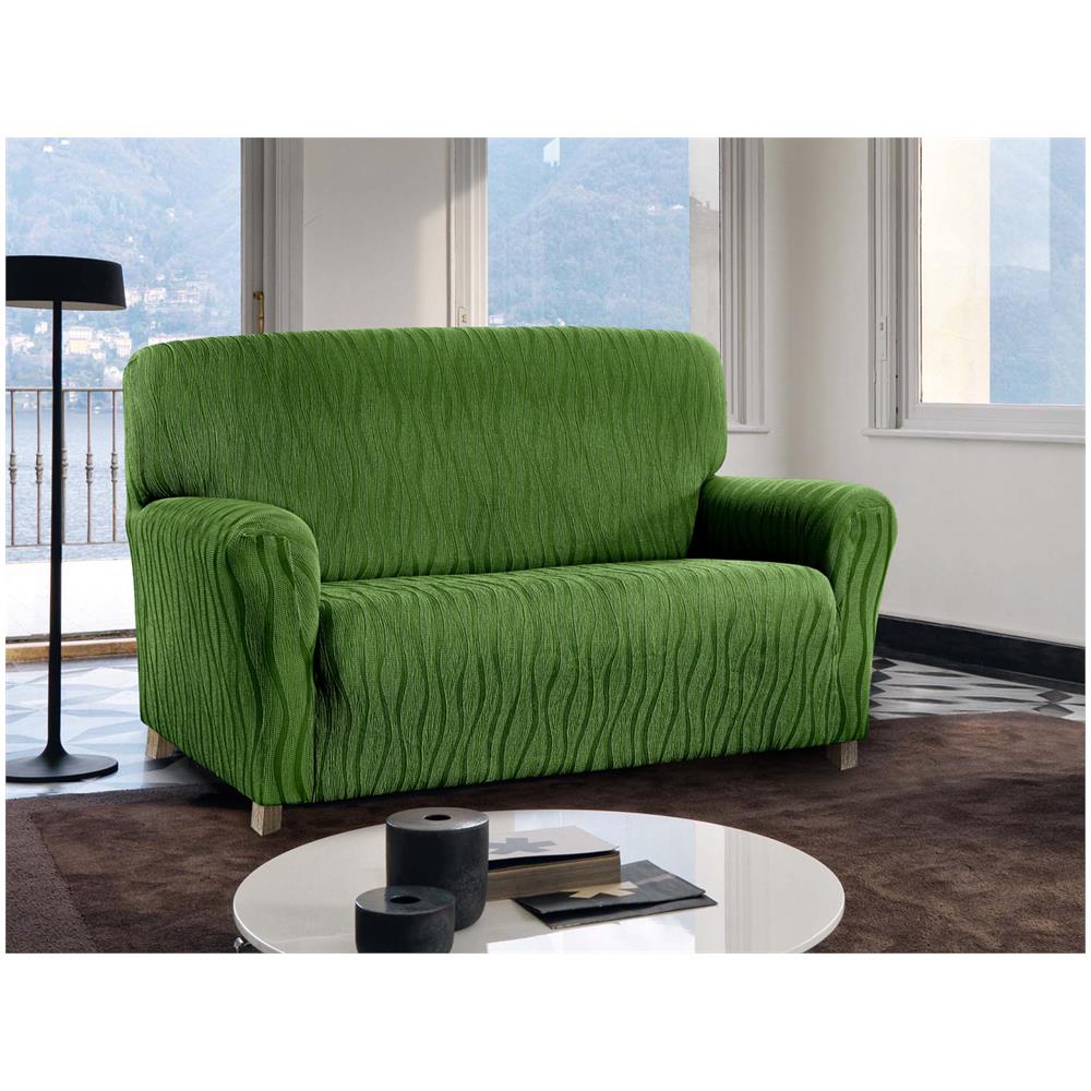 Copridivano Sofà Poltrona Elasticizzato Protezione Macchie Modello Wonderful 3 Posti Verde - Foto 1