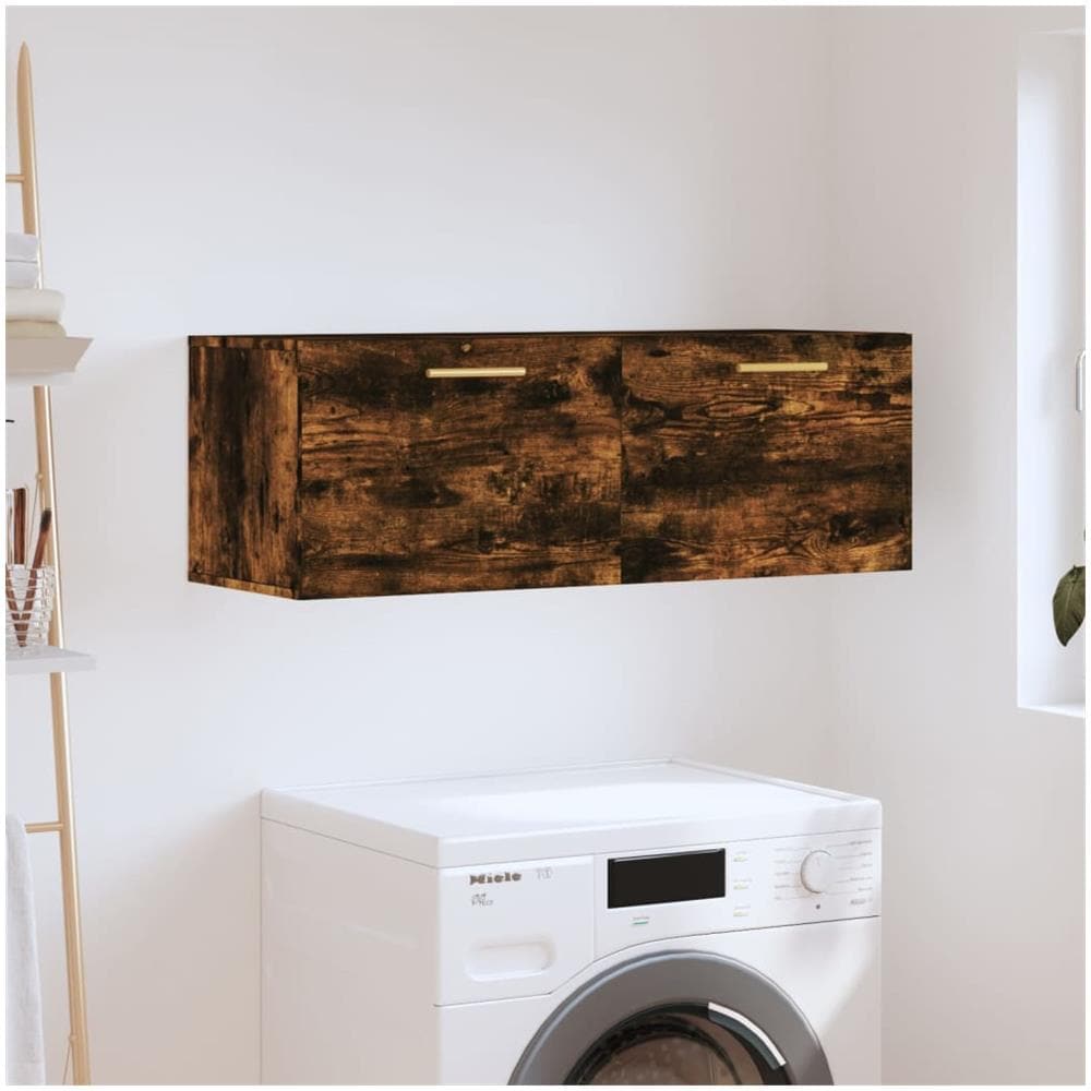 Mobile A Parete Rovere Fumo 100x36,5x35 Cm In Legno Multistrato - Foto 1