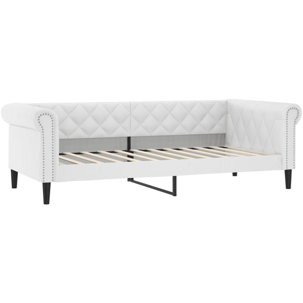 Letto Da Giorno Bianco 100x200 Cm In Similpelle - Foto 1