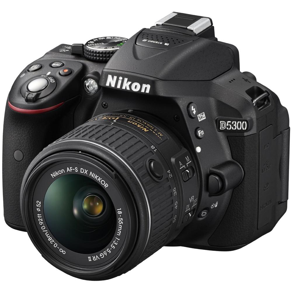 D5300 Kit Nero 18-55 VR II sensore CMOS da 24.2 Mpx Display 3'' Filmati in Full HD Wi-Fi GPS colore Nero - Foto 1