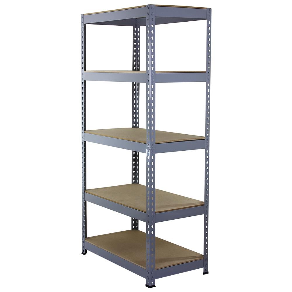 Scaffale In Acciaio Senza Bulloni Q-rax Grigio 90cm X 50cm X 182,5cm - Foto 1