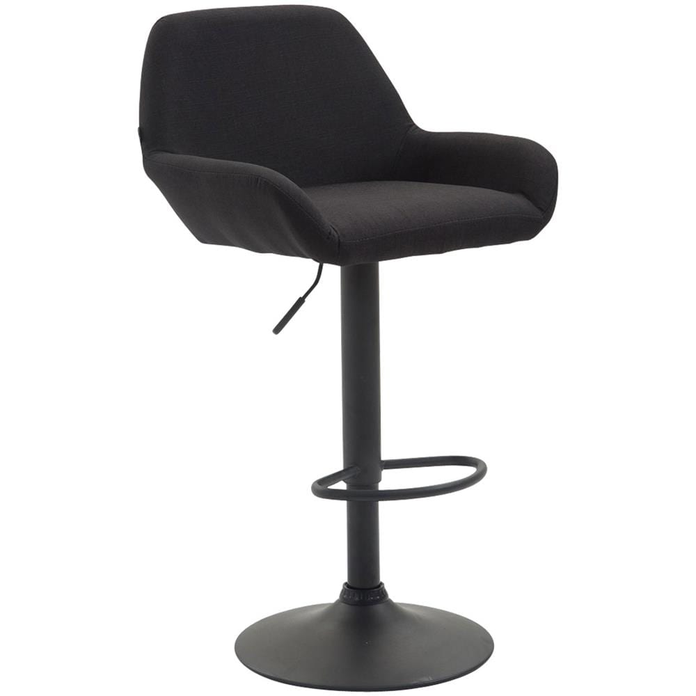 Sgabello Bar Braga In Stoffa I Sedia Cucina Con Schienale E Braccioli Regolabile I Sedia Sgabello Bancone Imbottita Nero Nero - Foto 1