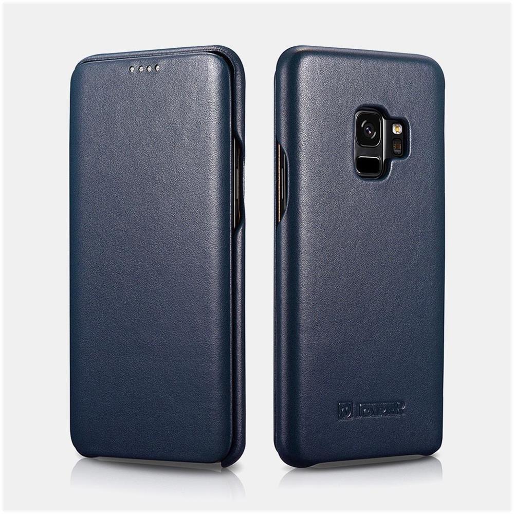 Samsung S9 Custodia In Vera Pelle Series Curvo Bordo Di Lusso Blu - Foto 1