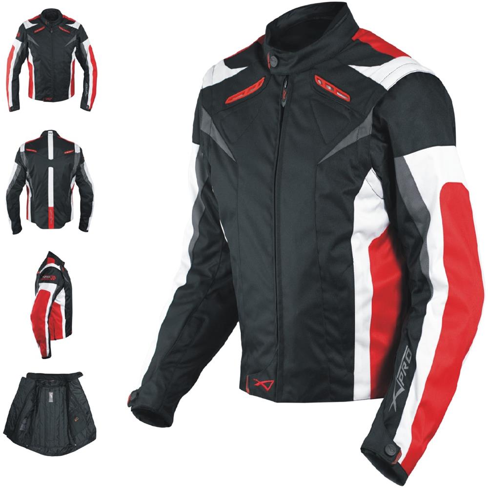 Giacca Lady Donna Tessuto Cordura Moto Protezione Manica Staccabile Rosso Xl - Foto 1