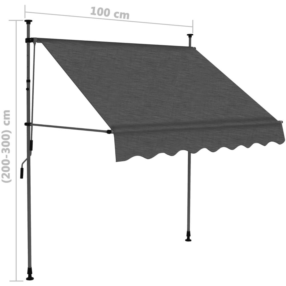 Tenda da Sole Retrattile Manuale con LED 100 cm Antracite - Foto 7