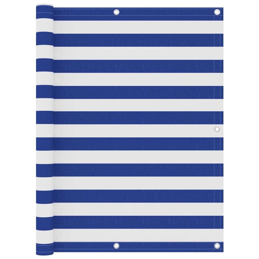 Paravento Balcone Bianco e Blu 120x600 cm in Tessuto Oxford - Foto 1