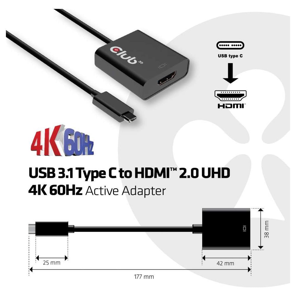 USB 3.1 Type C to HDMI 2.0 UHD 4K 60HZ Active Adapter - Foto 2