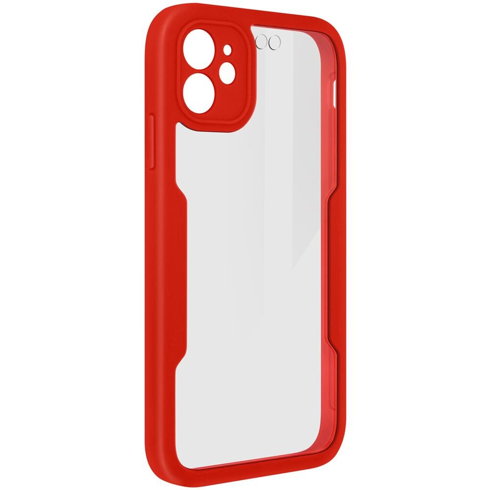 Cover Iphone 12 Retro Plexiglass Fronte Polimero Rinforzata Bordo Rosso - Foto 2