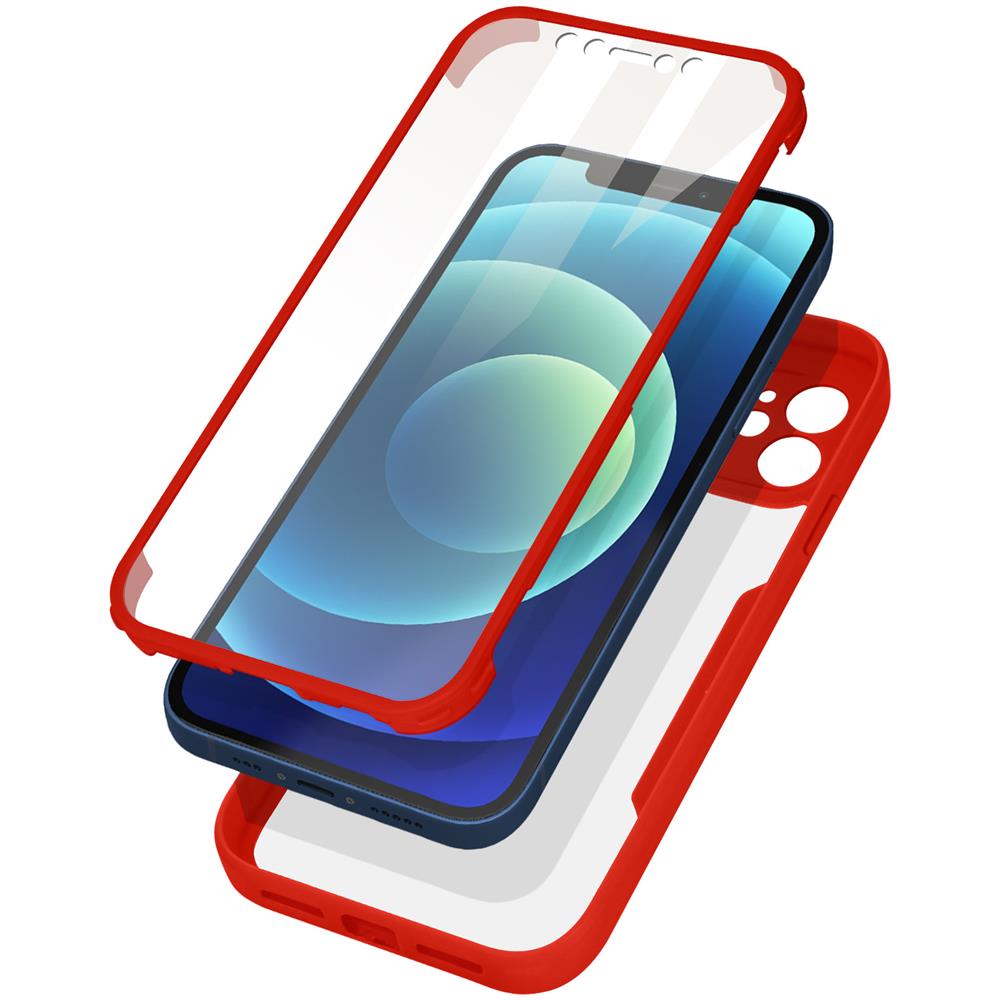 Cover Iphone 12 Retro Plexiglass Fronte Polimero Rinforzata Bordo Rosso - Foto 1