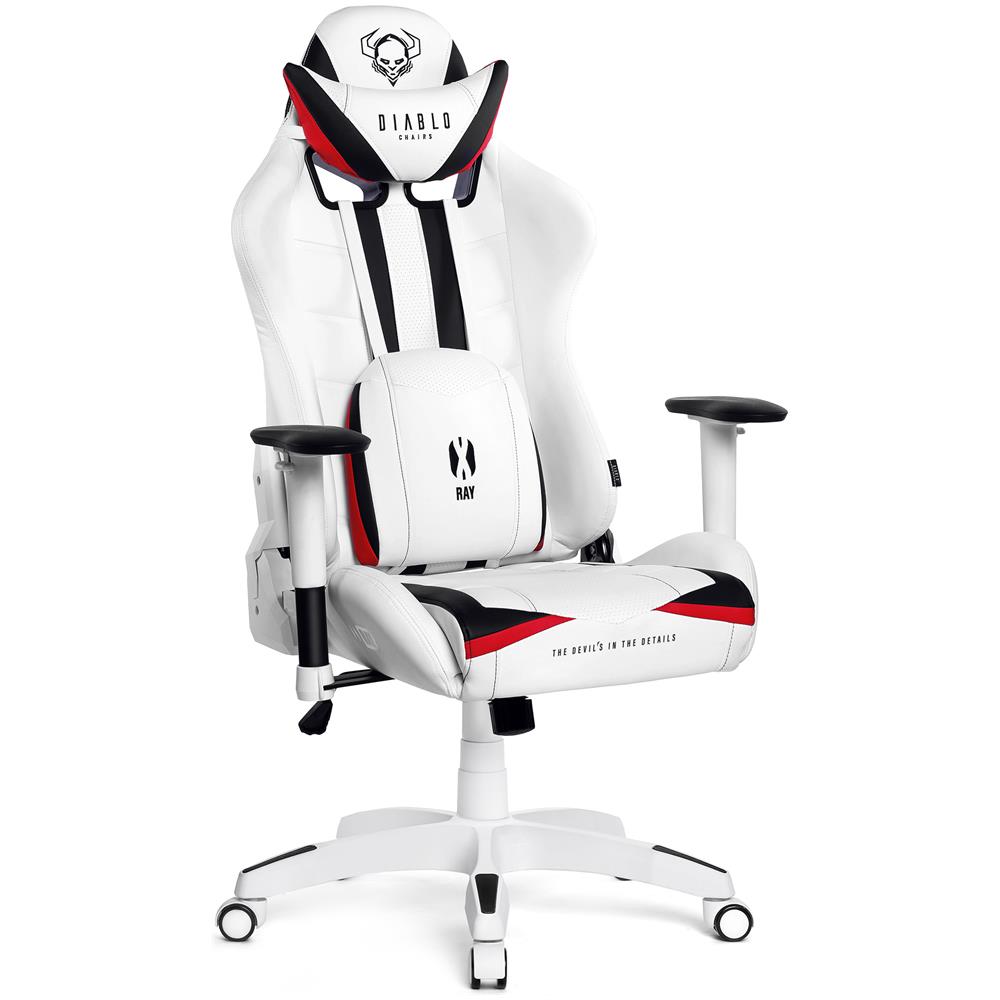 X-ray Sedia Gaming Poltrona Da Ufficio Braccioli 4d Design Ergonomico Perforazione Pelle S­intetica Funzione Di Inclinazione Bianco Normal (l)  - Foto 1