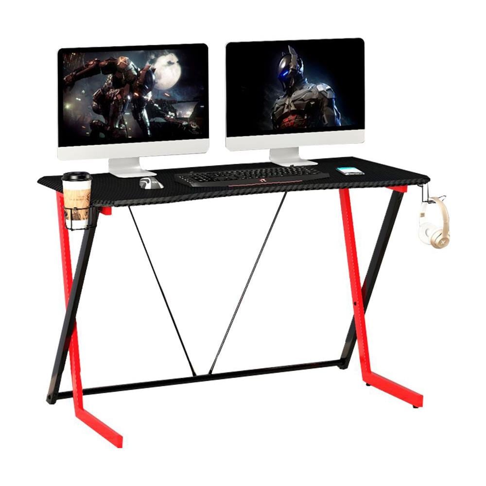 Scrivania Gaming Ergonomica Tavolo Gioco Con Porta Bicchiere E Cuffie - Foto 1