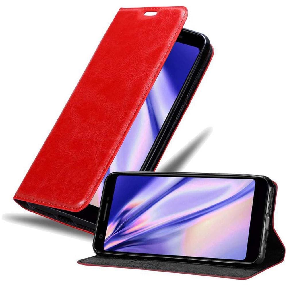 Custodia Compatibile Con Google Pixel 3a In Rosso Mela - Coperchio Protettiva Con Chiusura Magnetica, Funzione Stand E Tasca Per Le Carte - Foto 1