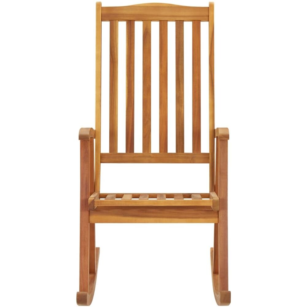 Sedia A Dondolo Con Cuscini In Legno Massello Di Acacia - Foto 8